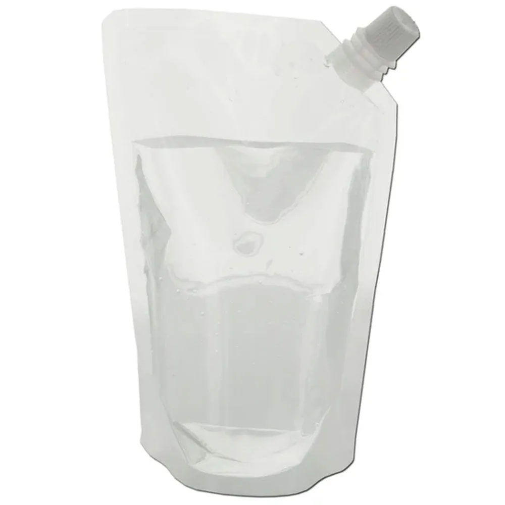 5 Pk Survival Water Pouch Bottles Camping Flexible Collapsible Reusable BPA Free