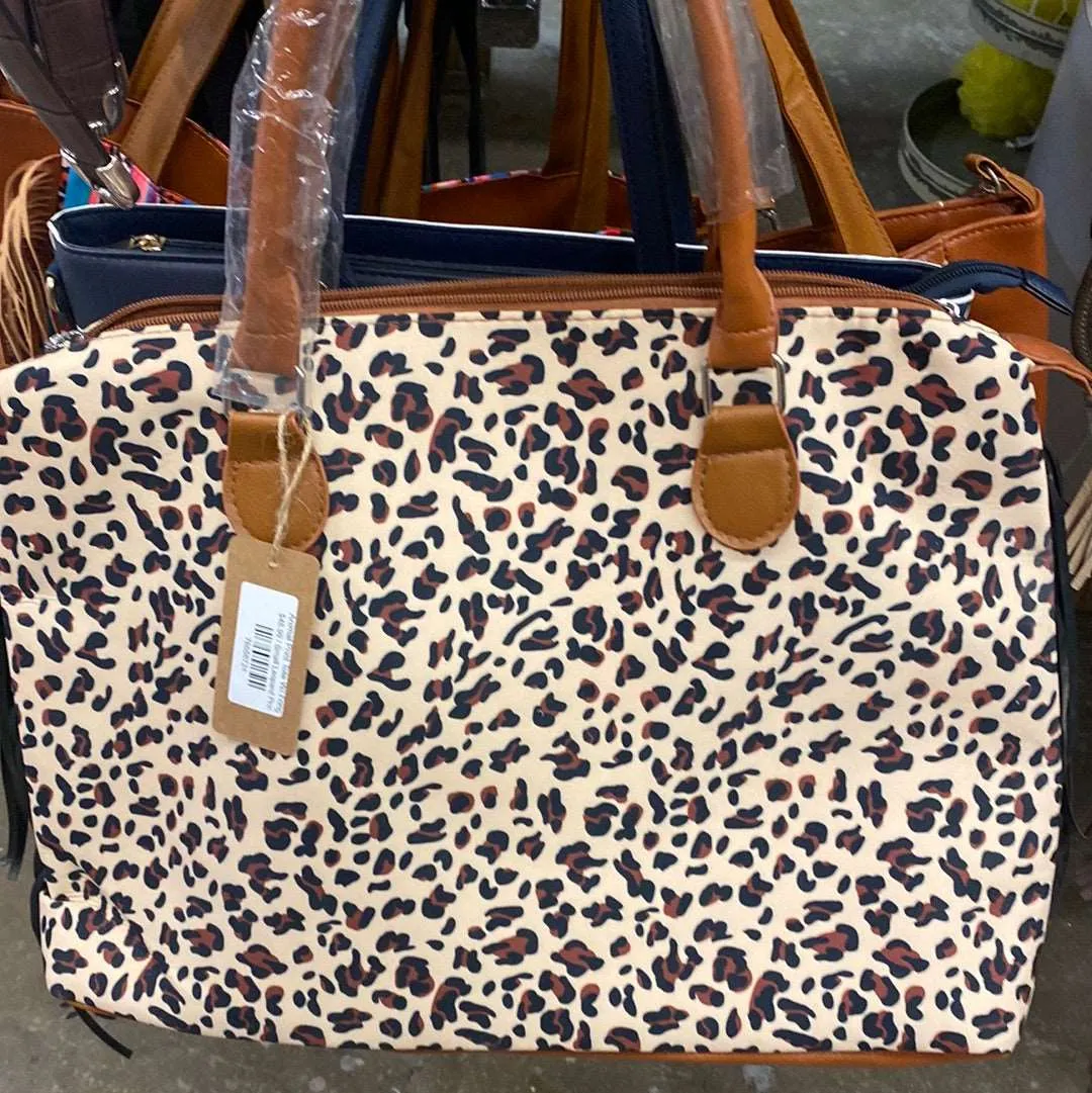 Animal Print Tote W/ Fringe