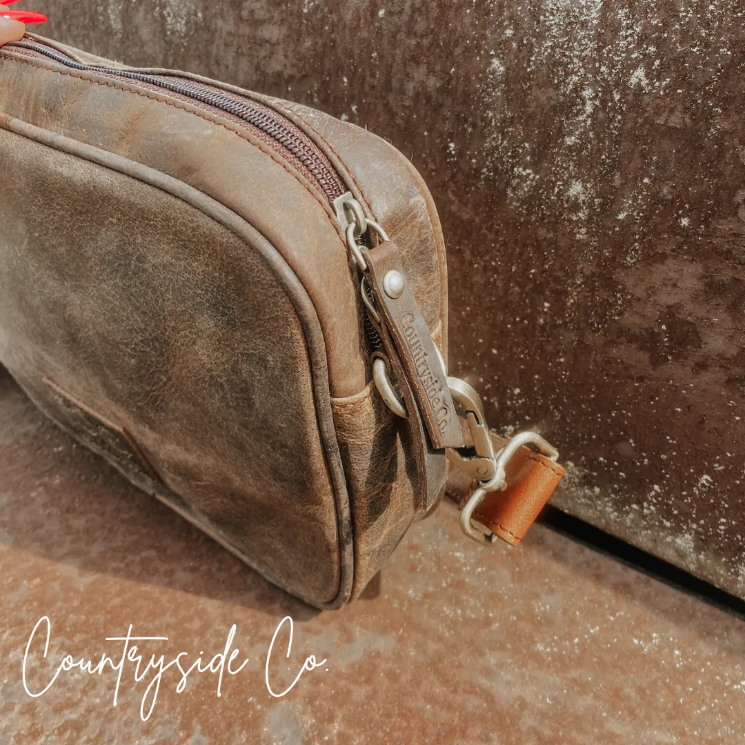 Belle Cowhide Sling Crossbody Fesitval Bag by Countryside Co.