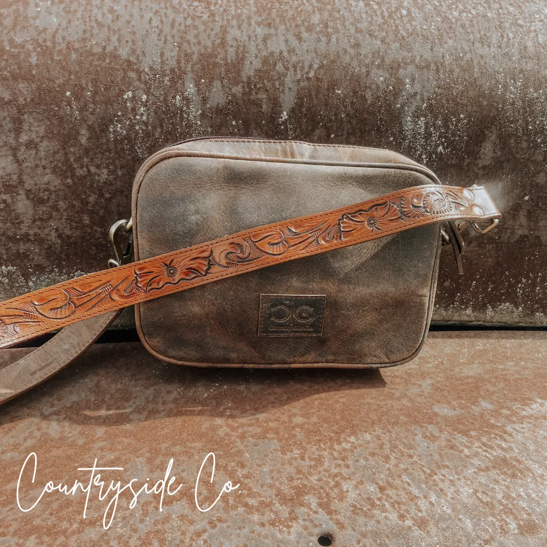 Belle Cowhide Sling Crossbody Fesitval Bag by Countryside Co.
