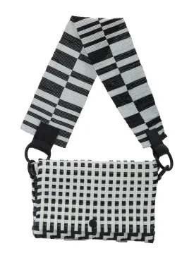 Embellished Baguette Bag in Black and White