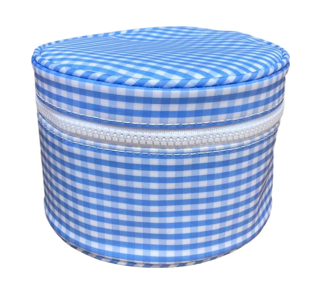 Gingham Round Jewelry Case