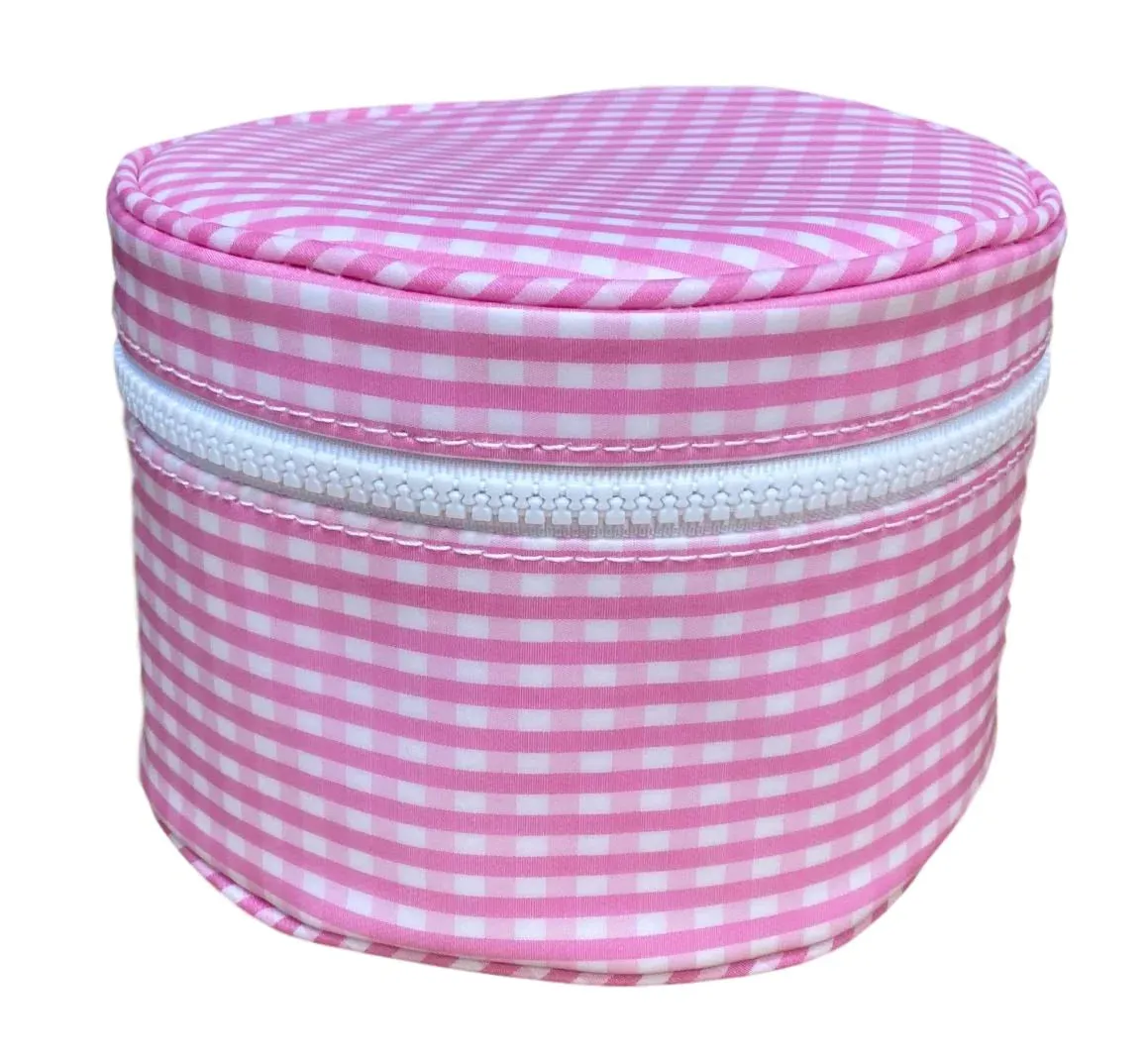 Gingham Round Jewelry Case