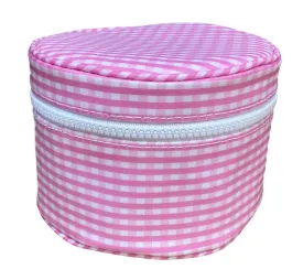 Gingham Round Jewelry Case