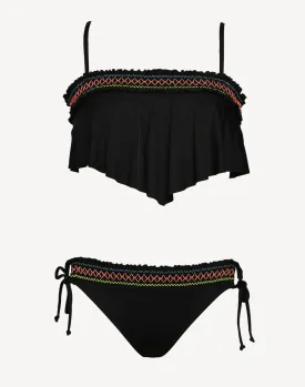 Girls Smocked Flounce Bikini Set