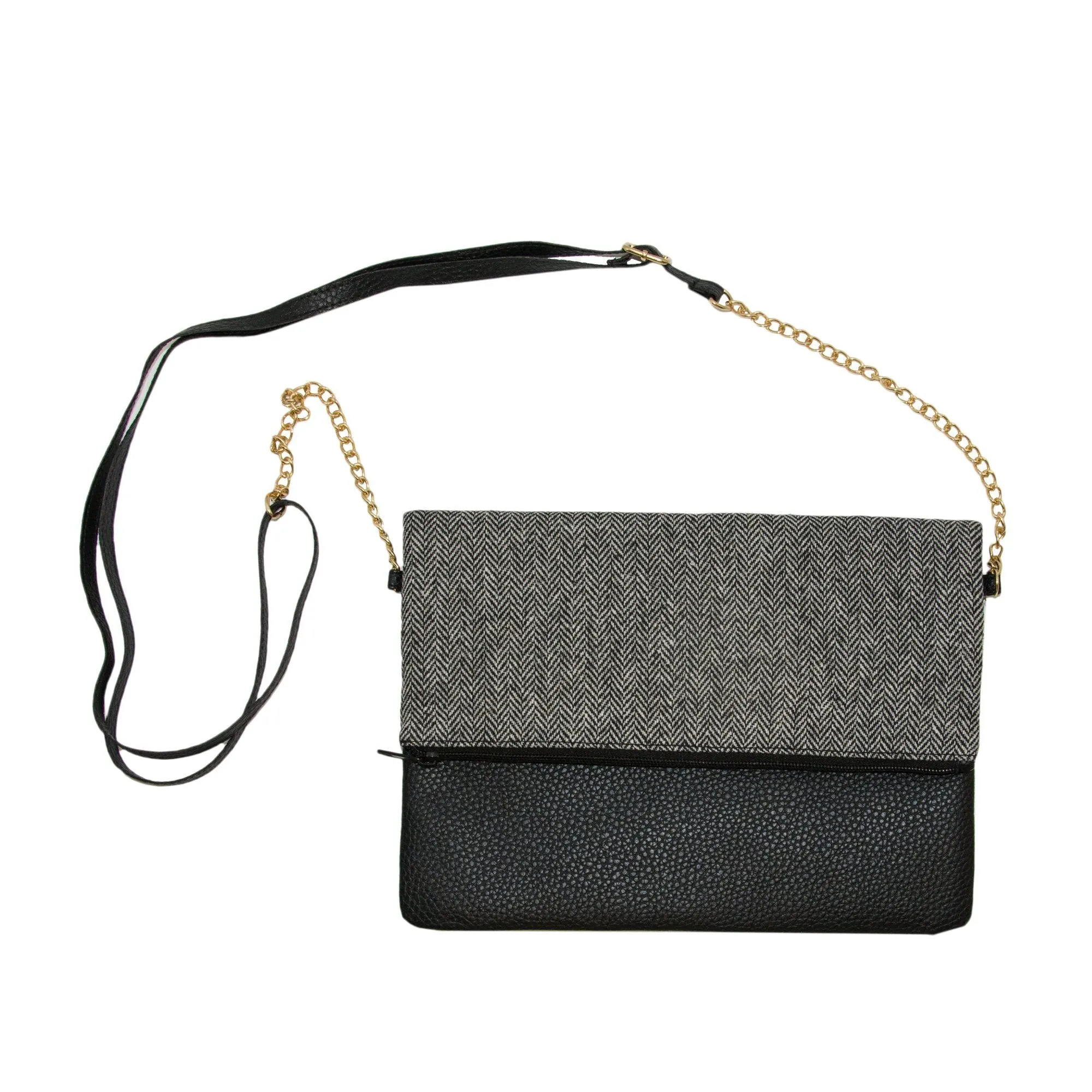 Herringbone Foldover Crossbody