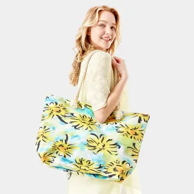 iLLASPARKZ Flower Patterned Beach Tote Bag
