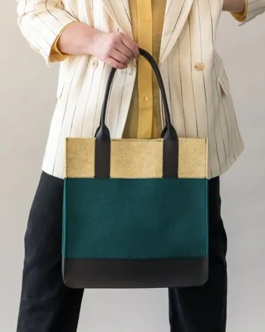 Jaunt Merino Wool Felt Tote - Kombu/Champagne