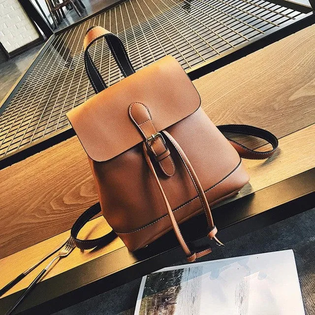 women's leather Backpack Leather printed School Bags For Teenagers Girls Backpacks bao bao #5M
